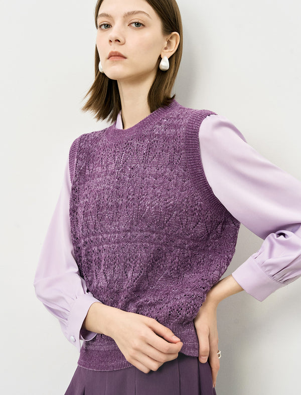 Open-Knit Sweater Vest