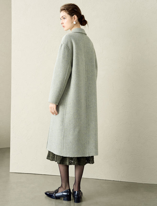 Light Green Wool Silk Blend Coat