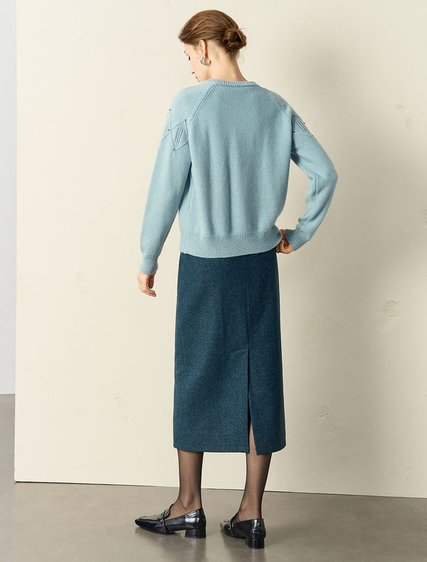 Woolen Bead Detail Cardigan