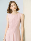 Tencel Linen Sleeveless A-Line Skater Midi Dress