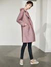 Wool Blend Collared Double-Breasted Pocket Coat
