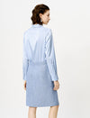 Light Blue Loose Long-Sleeve Professional Shirt