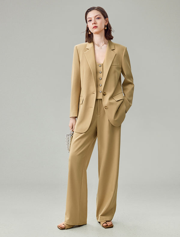 Linen Blend Relaxed Fit Tailored Blazer