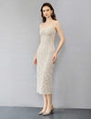 Luxury Lace Trim Slip Evening Dress