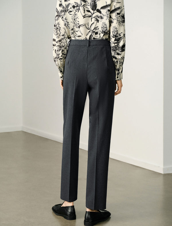 High-Waisted Tapered Dress Pants
