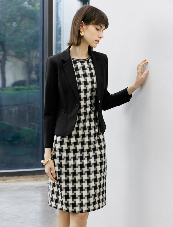 Pearl Button Slim Fit Lapel Blazer