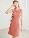Solid Sheath Sleeveless Dress