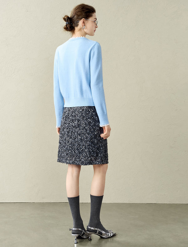 Sequin A-Line Mini Skirt