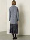 Wool-Alpaca Blend Stand Collar Textured Coat