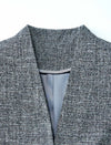 Grey Textured Cropped Blazer