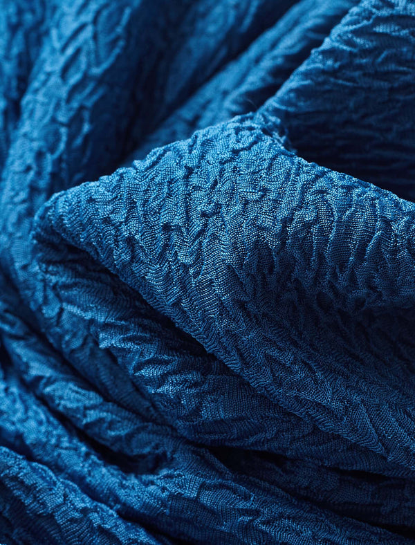 Vintage Pleated Button Textured Detail Polo Shirt