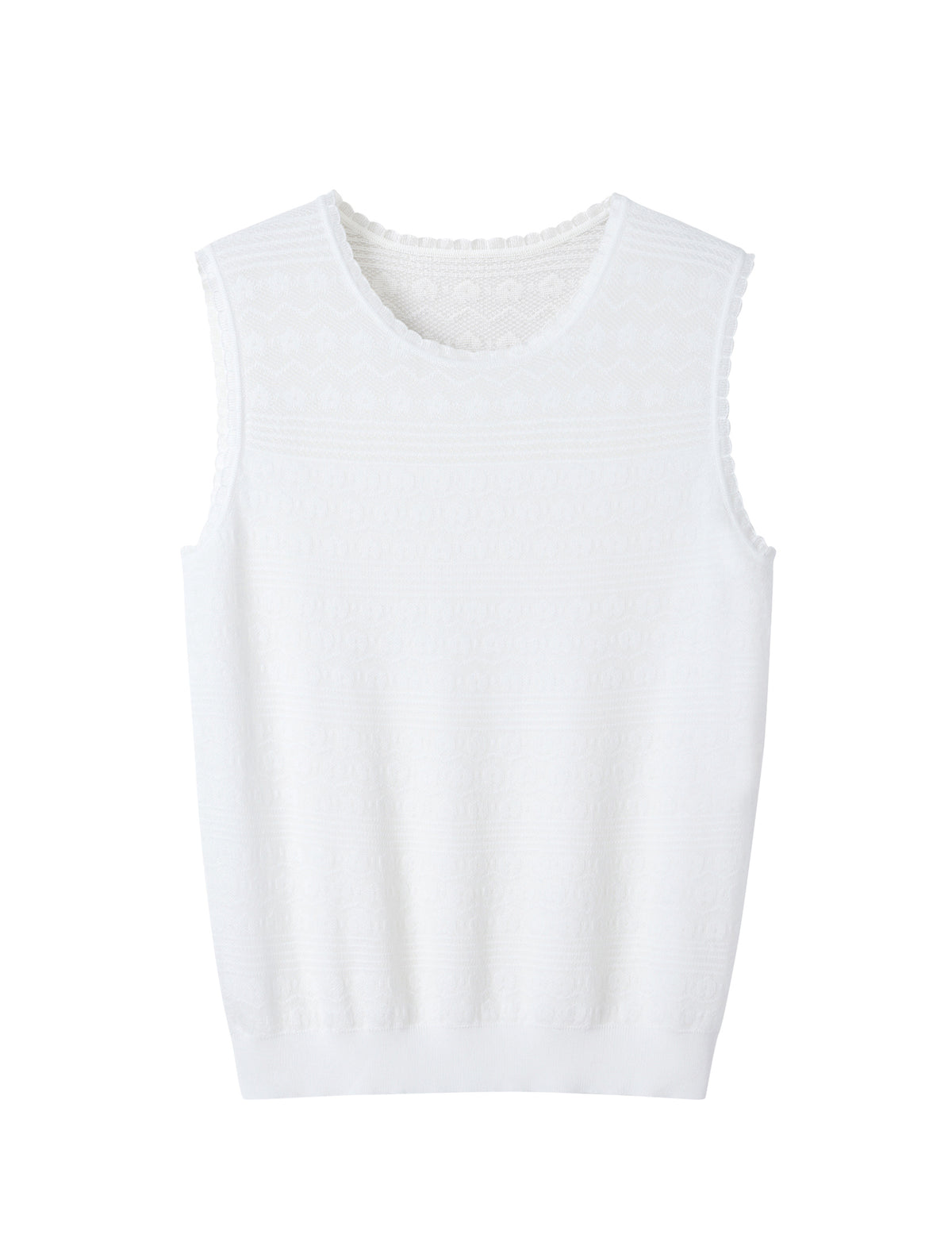 Chiffon Round Neck Sleeveless Top