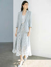 Light Grey Three-Quarter Sleeve Blazer