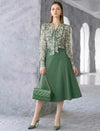 High Waisted A Line Midi Skirt