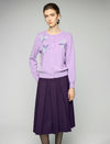 Vintage A-Line Pleated Midi Skirt