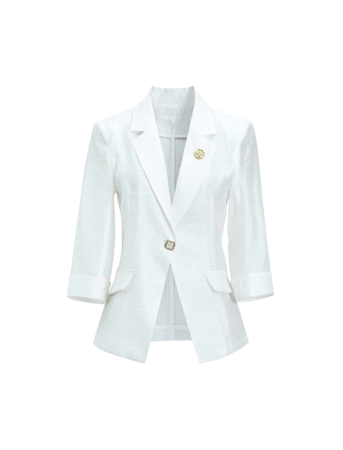 Light Tencel Three-Quarter Sleeve Blazer