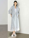 Light Grey Three-Quarter Sleeve Blazer
