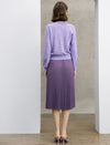 Purple Butterfly Jacquard V-Neck Cardigan
