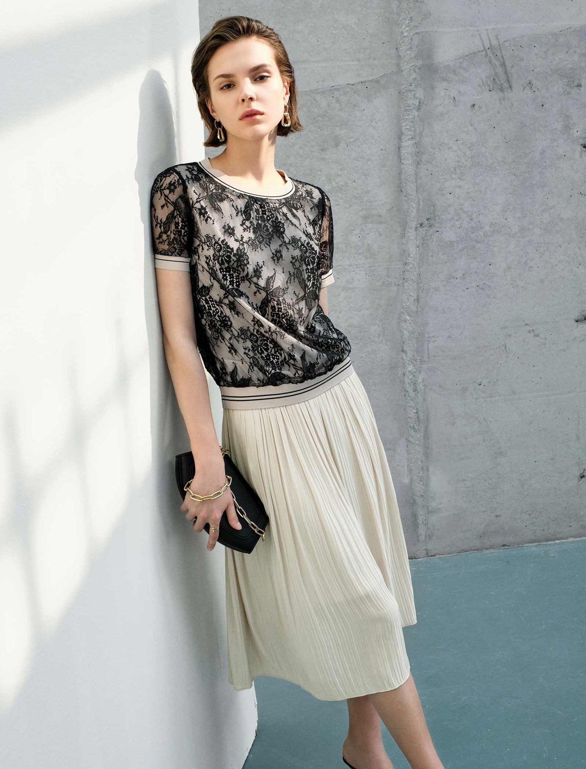 Minimal Pleated A-Line Skirt