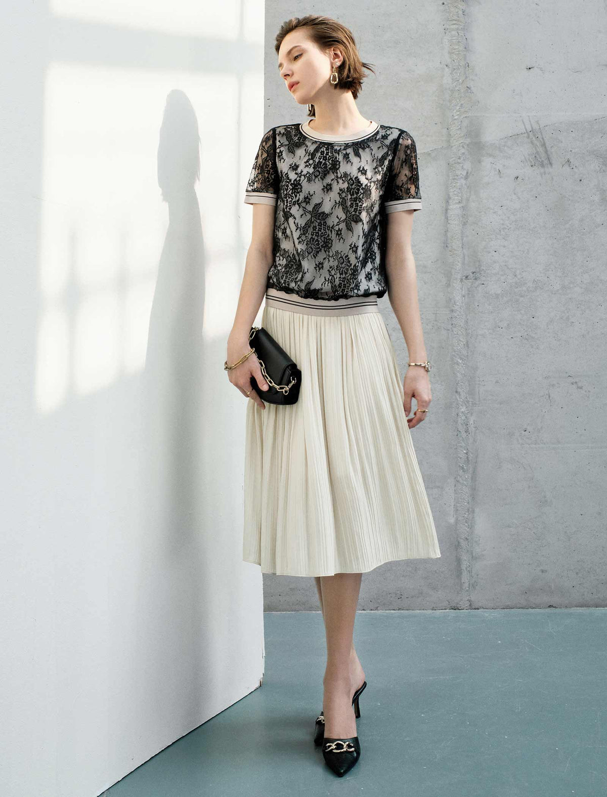 Minimal Pleated A-Line Skirt