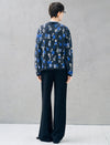 Floral V-Neck Button Front Knit Cardigan