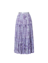 Purple Paisley Print Tiered Midi Skirt