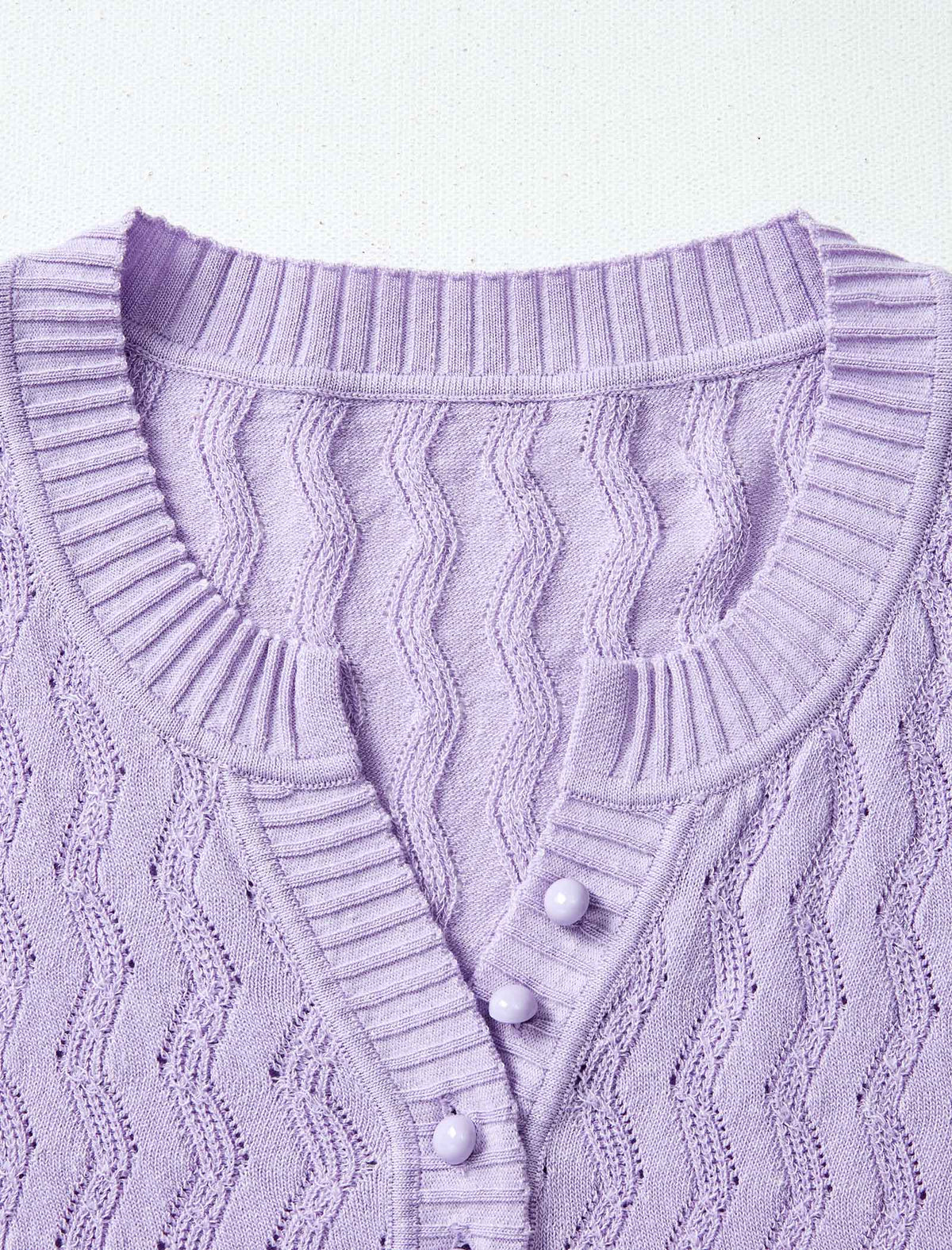 Tailored Open-Collar Knit Top