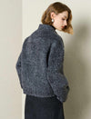 Wool-Alpaca Blend Fuzzy Cropped Jacket
