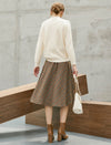 Wool Blend Plaid Relaxed A-Line Skirt