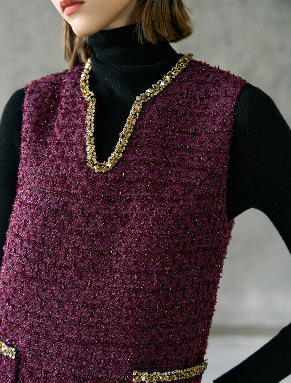 Purple Vintage Elegant Sleeveless Midi Dress