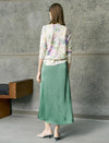 Vintage Floral‑Print V‑Neck Knit Cardigan