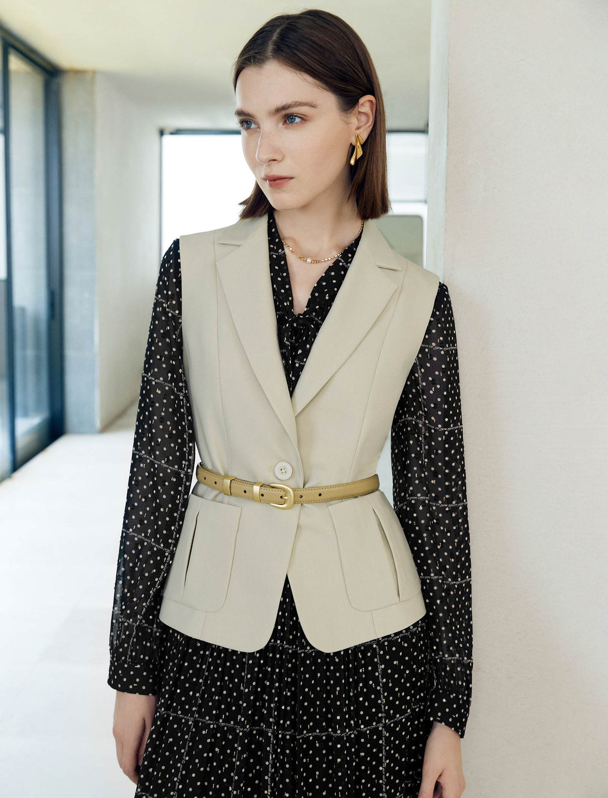 Sleeveless Blazer Vest