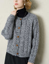 Marled Cable-Knit Cardigan