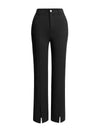 High‑Waist Slit‑Hem Micro‑Flare Trousers