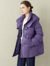 Purple Duffle Hooded Down Jacket