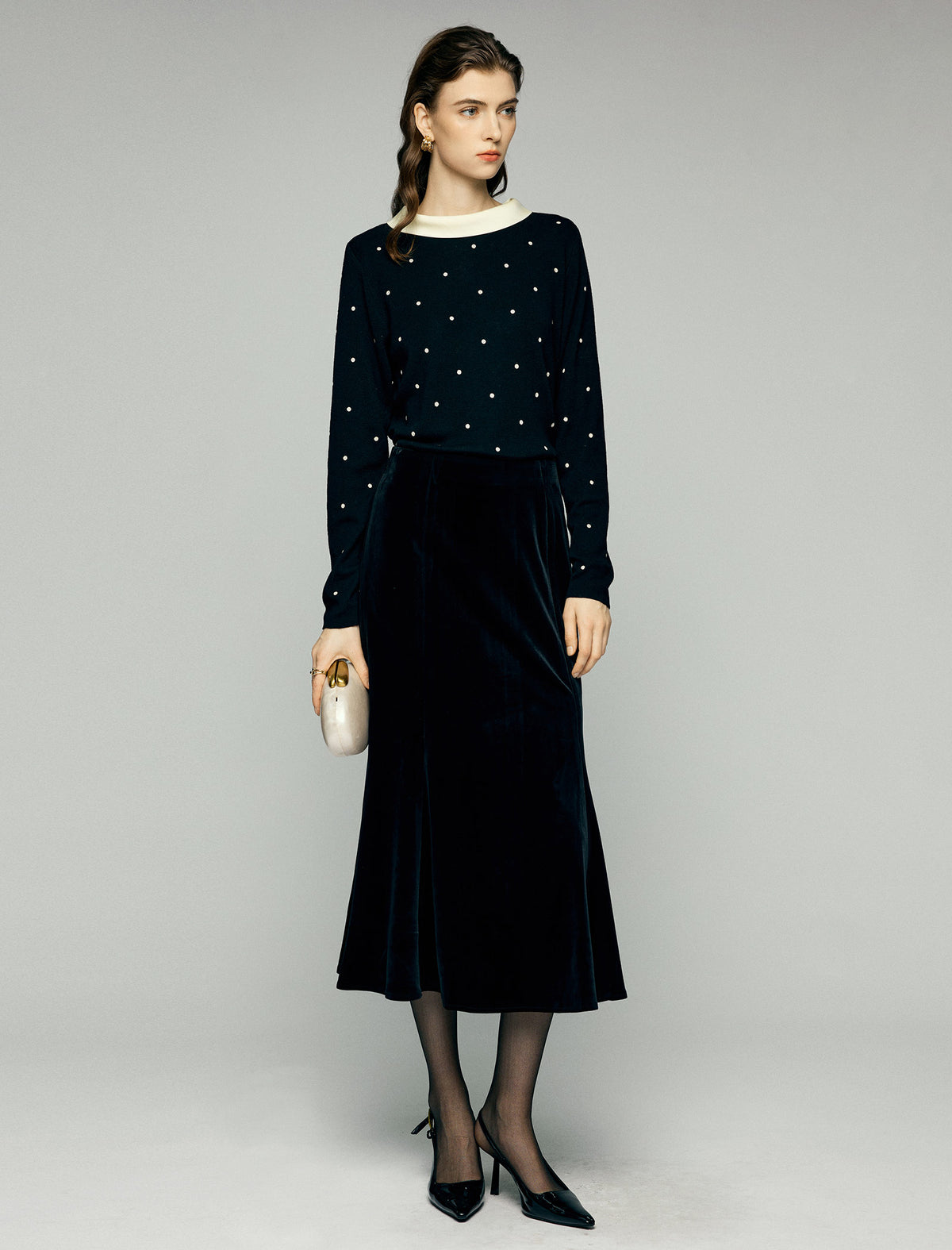 High-Waist Fluid Mermaid Midi Skirt