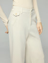 High-Waist Pocket Fluid Wide-Leg Pants