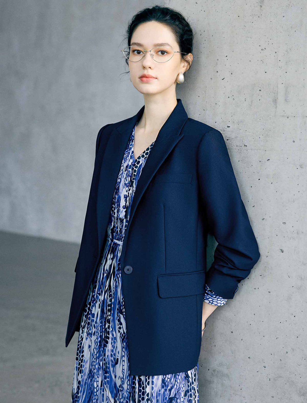Notched Lapel Single Button Tailored Blazer