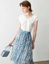 Striped Print A Line Skirt