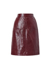 Burgundy Faux Leather Mini Skirt