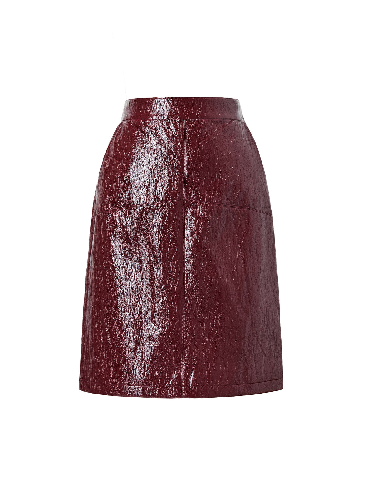 Burgundy Faux Leather Mini Skirt