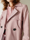Long Sleeve Double-Breasted Belted A-Line Trench Coat