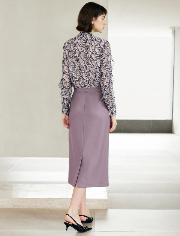 Bow Tie Detail Ruffle Sleeve Blouse