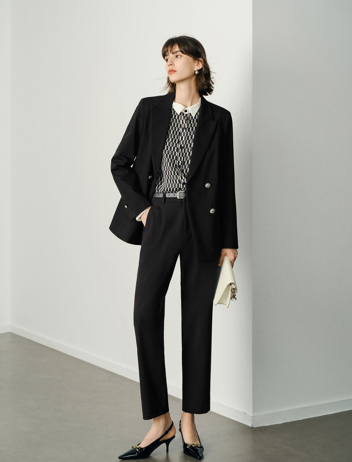 Black Double-Breasted Blazer