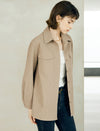 Vertical Textured Dual Chest Pocket Oversized Button Down Shirt