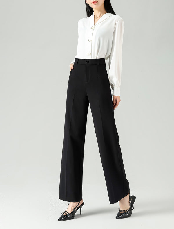 Classic Black Wide-Leg Pants