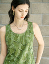 Olive Green Sequin Sleeveless Top