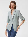 Lightweight Ruched Sleeve Blazer