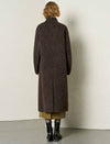 Textured Wool-Alpaca Blend Stand Collar Long Coat