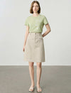 Lyocell Cotton Utility A-Line Skirt